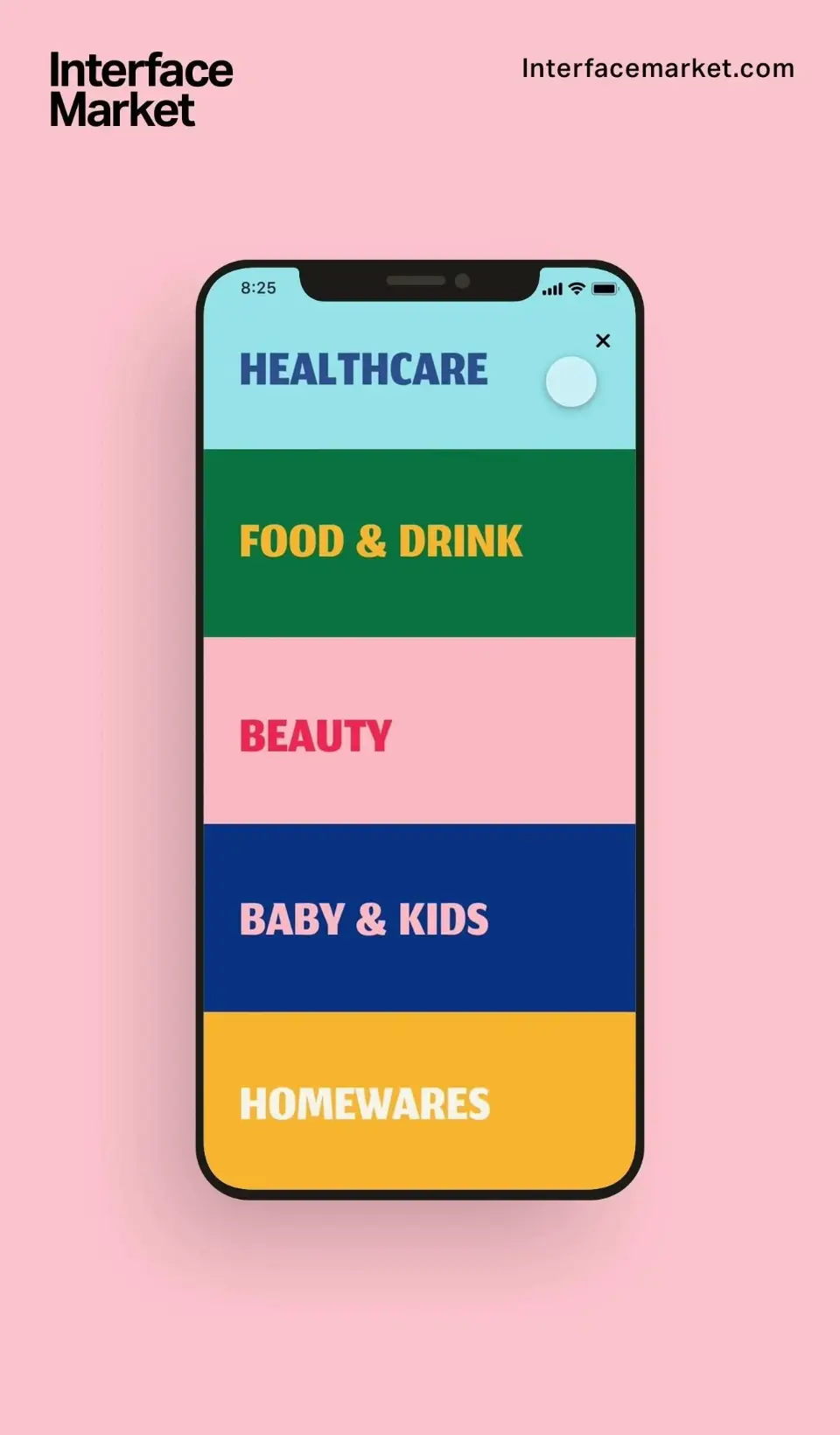 Mobile app design boston grocery delivery ui kit iphone case words