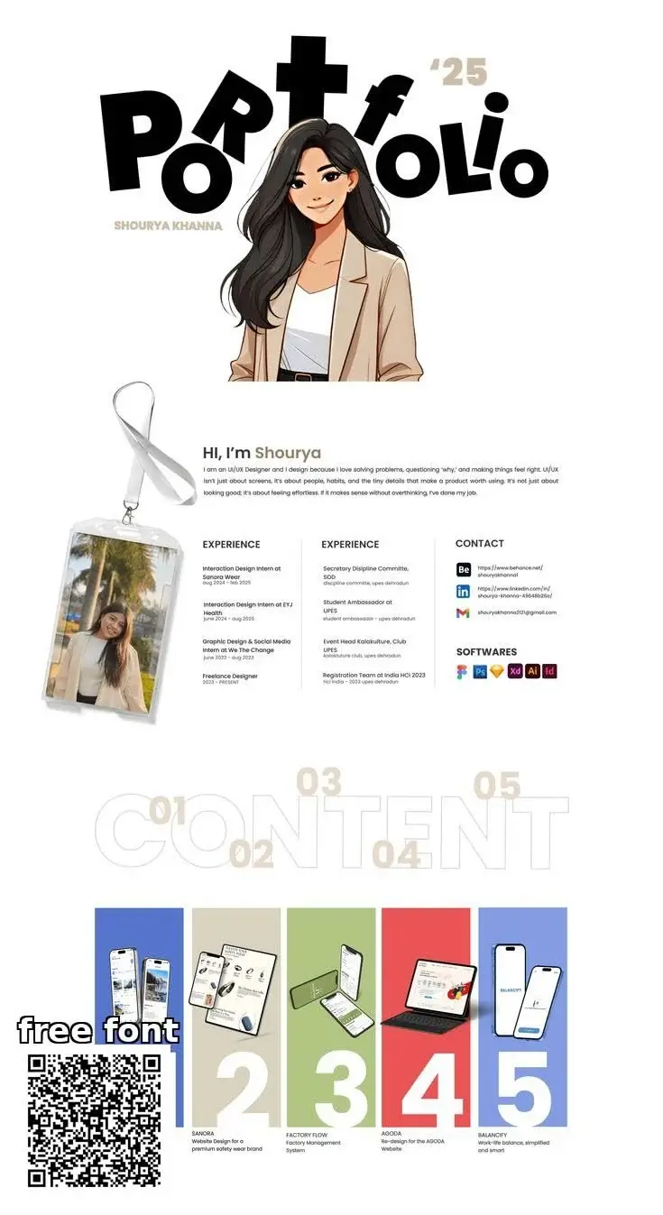Design portfolio website designed look like has image woman naive