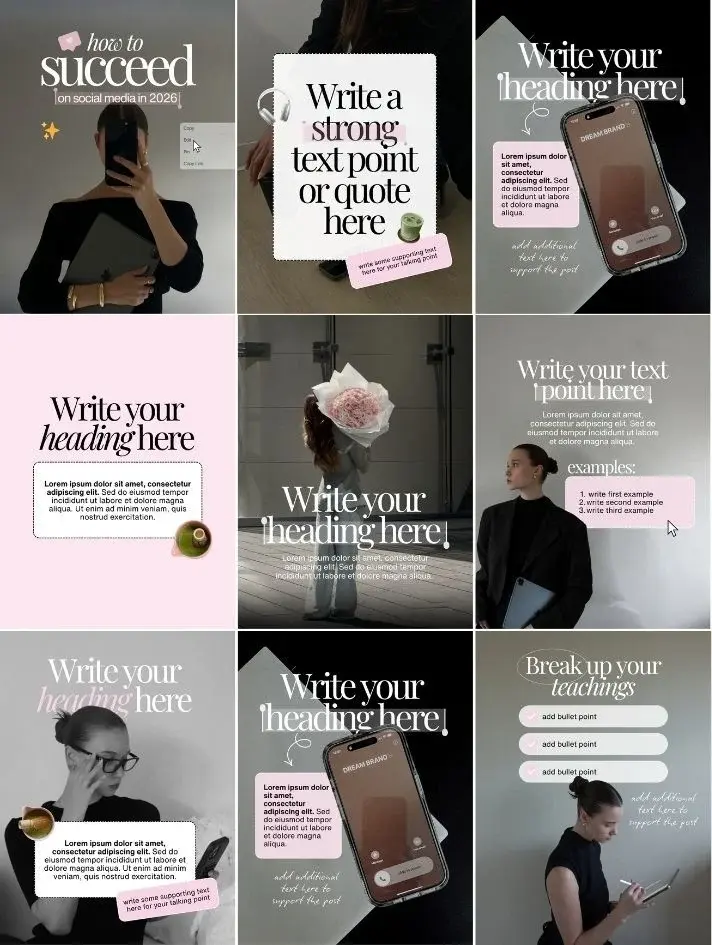 Pink Heading Templates